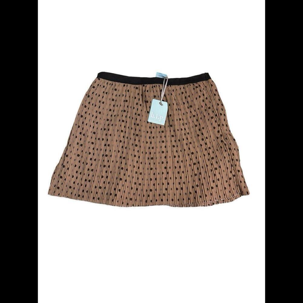 H.I.P Happening In The Present Girls Skirt size JR L brown,  polyester Polka Dot